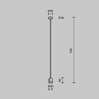 Стойка 4*4*74,5 см, Maytoni Technical Magnetic trаck system Flarity латунь TRA159C-IPC1-BS латунный