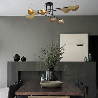 Светильник 116 см, Eurosvet Grazia 70148/8, черный-золото