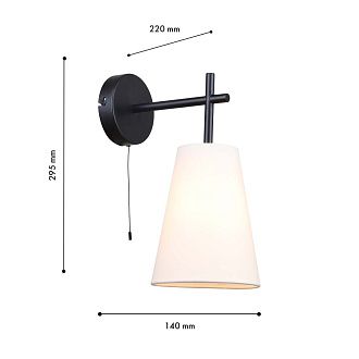 Бра 14*29,5 см, 1*E14, 40W, F-Promo Carino 4621-1W, черный матовый