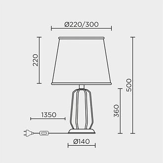 Настольный светильник 30*30*0,0000 см, Е 27 1x60ВтW, Зелёный, Золото MODELUX ML.6063.01TL