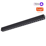 Cветильник  43,6*2,5*3 см, 1*LED*24W, 3000-6000K, Novotech VECTOR PORT 359933, черный,  диммир. пульт ДУ/Tuya Smart Life