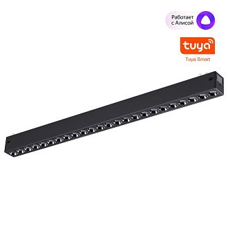 Cветильник  43,6*2,5*3 см, 1*LED*24W, 3000-6000K, Novotech VECTOR PORT 359933, черный,  диммир. пульт ДУ/Tuya Smart Life