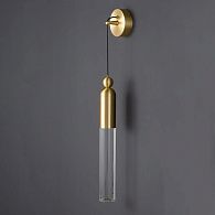 Настенный бра-светильник GELIS WALL Brass 6*6*37 см, 1*E27*60W, ImperiumLoft gelis-wall01, Латунь