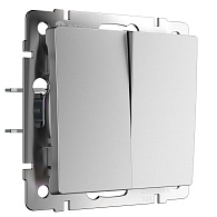 W1120065 Выключатель двухклавишный, серебряный матовый Werkel, 4690389195686