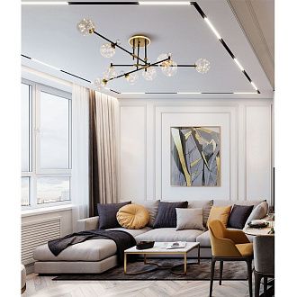 Светильник 180*180*40 см, LED 50W, 3000 / 6000K, Золото, Чёрный MODELUX ML.6079.9