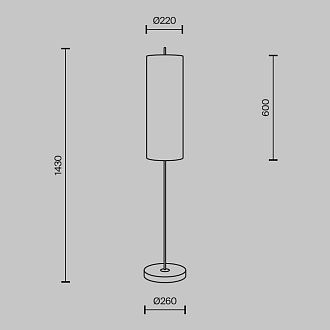Напольный светильник (торшер) 22*143 см, 1*E27*60W, K, Maytoni Glamping MOD437FL-01B, Черный