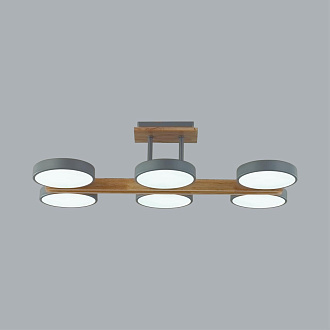 Потолочный светильник 33*65*17 см, 1*LED*108W 3000-4000-6000K Lumion Plato 8031/108CL серый, дерево