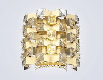 Бра с хрусталем 30*19*27- см, 2*E14*40W, K, Ambrella Light High Light LH41014, латунь