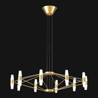 Люстра подвесная *80*45-150 см, 20*led*3W, 4000K, Lussole Hopkins LSP-7409, матовое золото