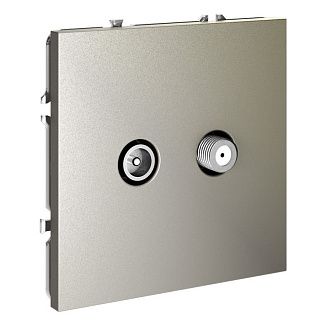 Розетка телевизионнная встраиваемая Voltum S70 оконечная TV+SAT, шелк пластик Soft touch VLS060404