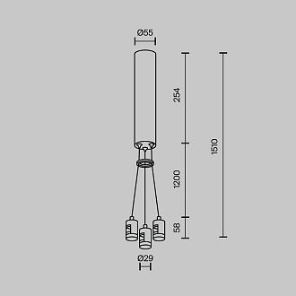 Комплектующие для трековой системы  TRA154SW-BB-R-PT 5,5*2,9*-25,4 см, *Maytoni technical Accessories for tracks Flarity TRA154SW-BB-R-PT, Платина