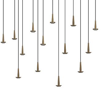 Люстра подвесная 90*30*-200 см, 14*LED*5W, 3000K, Mantra Andromeda MAN8936, золотой