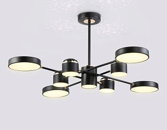 Люстра светодиодная на штанге **37- см, **W, 3000-6000K, Ambrella Light Comfort FL51629, черный, золото