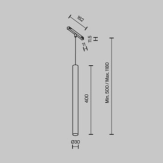 Трековый светильник Focus Led Exility X 3000K 7Вт 36° 16*1*-40 см, *LED*7W, 640K, Maytoni Technical  TR245-7W3K-B, Черный