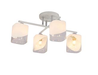 Люстра L530 x W390 x H240, мм, 4*40W (160W), WHITE+CHROME (БЕЛЫЙ+ХРОМ) Rilon 07245/4 WHITE+CHROME