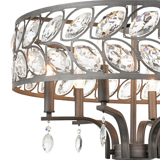 Подвесная люстра  60*160 см, 6*E14 античное серебро Vele Luce Rosa VL3216P06