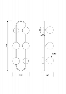 Светильник 72 см, Freya Inversion FR5233WL-04BS1, латунь