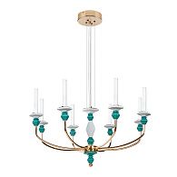 Люстра 49*80 см, 1*LED, 14W, 3000K Divinare Capello 4947/01 SP-8, Золото Белый Зеленый