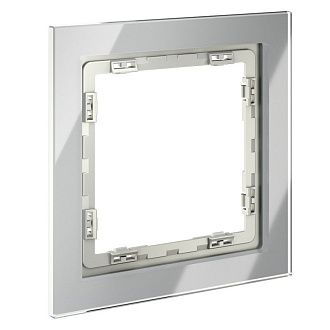 Рамка стеклянная Voltum S70 на 1 пост, сталь, стекло Стекло/пластик  VLS110105