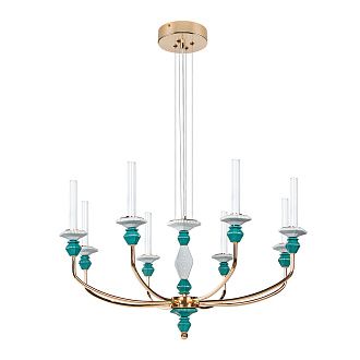Люстра 49*80 см, 1*LED, 14W, 3000K Divinare Capello 4947/01 SP-8, Золото Белый Зеленый