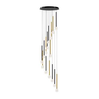 Каскадная люстра 60*60*360 см, LED*51W, 3000K, Maytoni Bubble Dream MOD383PL-L40BBS3K, черный