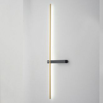 Настенный светильник 99 см, 9W, 3000-6000K, Crystal Lux CLT 077W1000 BL-BS, черный-латунь
