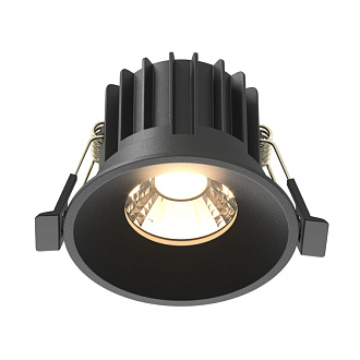 Встраиваемый светильник 8*8*6 см, LED, 12W, 3000К, Maytoni Technical ROUND DL058-12W3K-B черный, вр 7,5 см