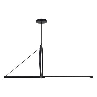 Подвесной светильник SUSPENSION CERCLE ET TRAIT – GRAPHITE SATINE L120 120*45*45 см, 1*LED*25W, 3000K, ImperiumLoft 40.1282-0, Чёрный