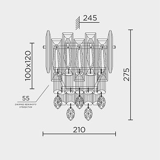 Настенный светильник 14*26 см, LED MODELUX ML.7082.02 GD золото