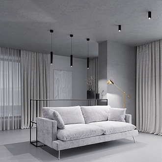 Светильник потолочный светодиодный  5 см, 8W, 4000K, Elektrostandard Trio 25110/LED, черный 