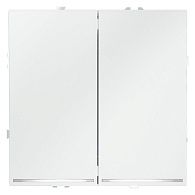 Выключатель встраиваемый Voltum S70 двухклавишный с подсветкой 10А, белый матовый пластик Soft touch VLS020202