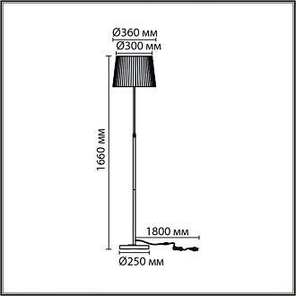 Торшер 36*36*166-166 см, 1*Е27*60W, K, Lumion Tune LUM8302/1F, бронзовый; черный