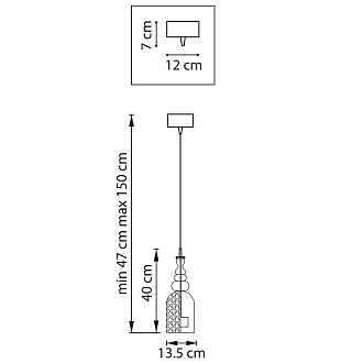 Подвес 13,5*47/150 см, 8W 3000K Lightstar Belle 814002 Матовый хром