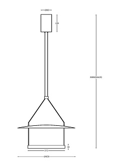 Подвесной светильник 42*42*315 см, LED, 23W, 3000К, Maytoni Ambience MOD280PL-L23B3K черный