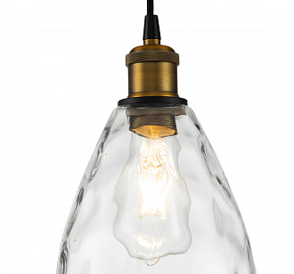 Подвесной светильник 160*160*320/1840 мм, 1*E27 чёрный Indigo Piuro V000293, 11027/1P Clear