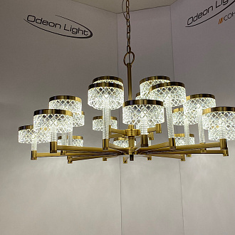 Настольная лампа 14,8*14,8*31 см, 1 LED*7W, 4000 К, Odeon Light Fivre, античная бронза 5032/7TL