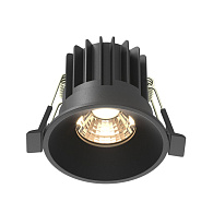 Встраиваемый светильник 6*6*5,3 см, LED, 7W, 3000К, Maytoni Technical ROUND DL058-7W3K-B черный, вр 5,4 см