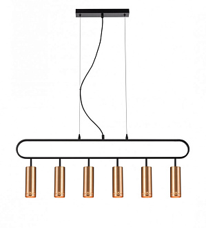 Подвесной светильник 9*90*150 см, 6*E14 черный Vele Luce Brio VL5794P06