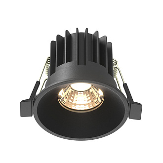Встраиваемый светильник 6*6*5,3 см, LED, 7W, 3000К, Maytoni Technical ROUND DL058-7W3K-B черный, вр 5,4 см
