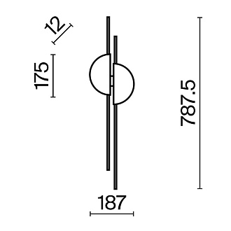 Бра 6*7 см, LED 2 23W, 4000К, Черный Maytoni Skyline MOD179WL-L22W4K