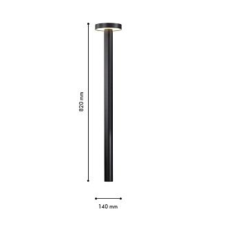 Уличный столб 14*82 см, 1*LED, 12W, 4000K, Favourite Grybas 4640-1F, черный матовый