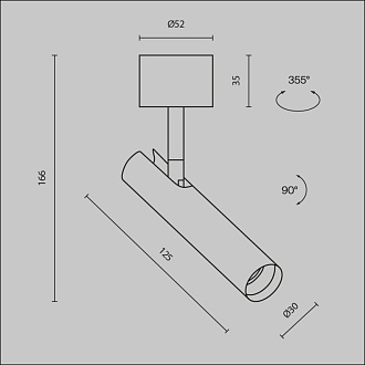 Спот 3*3*16,6 см, LED, 6W, 3000К, Maytoni Technical Focus T C141CL-L125-6W3K-W белый