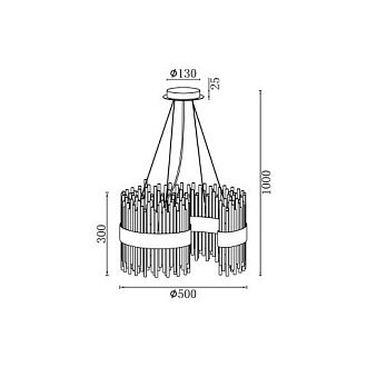 Подвесной светильник  50*100 см, 12*G9 золото Vele Luce Kronos VL3244P12