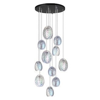 Люстра каскадная 53*53*0 см, 11 G9*40W, Odeon Light Mussels, черный 5039/11