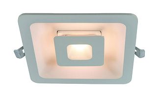 Светильник, 18 см, 7W, 3000К, белый, теплый свет, Arte Lamp Canopo A7247PL-2WH, встраиваемый LED, вр 15,5 см