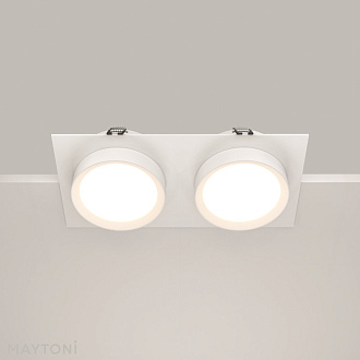 Встраиваемый светильник 22*11*4,5 см, 2 GX53*15W Hoop DL086-02-GX53-SQ-W Maytoni Downlight, Белый, вр 9*19,5 см