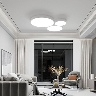 Светильник 80*8 см,  LED*152W, 6500;4200;3300 К, Eurosvet Entire 90320/1, белый