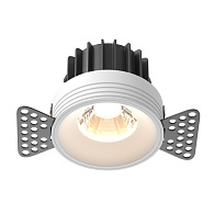 Встраиваемый светильник 7,4*7,4*6 см, LED, 12W, 3000К, Maytoni Technical ROUND DL058-12W3K-TRS-W белый, вр 7,5 см