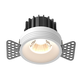 Встраиваемый светильник 7,4*7,4*6 см, LED, 12W, 3000К, Maytoni Technical ROUND DL058-12W3K-TRS-W белый, вр 7,5 см