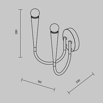 Бра 29 см, Freya Branches FR5253WL-02BS, латунь
